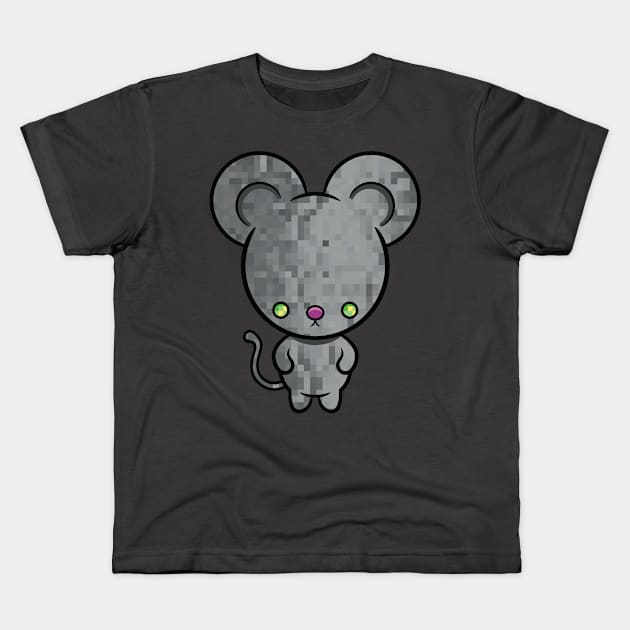 Pixel Mouse 3 Kids T-Shirt by RD Doodles